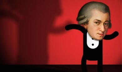 A stylized depiction of Wolfgang Amadeus Mozart