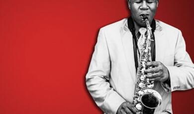 Image of Charlie Parker against red background