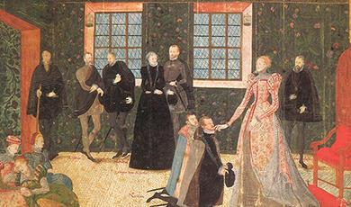 Painting of Queen Elizabeth I of England receiving Dutch ambassadors