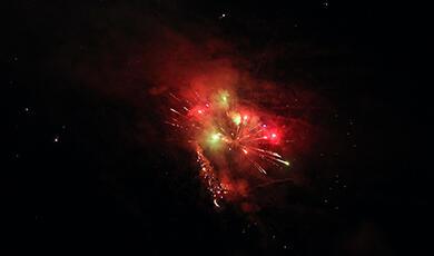 explosion of red light
