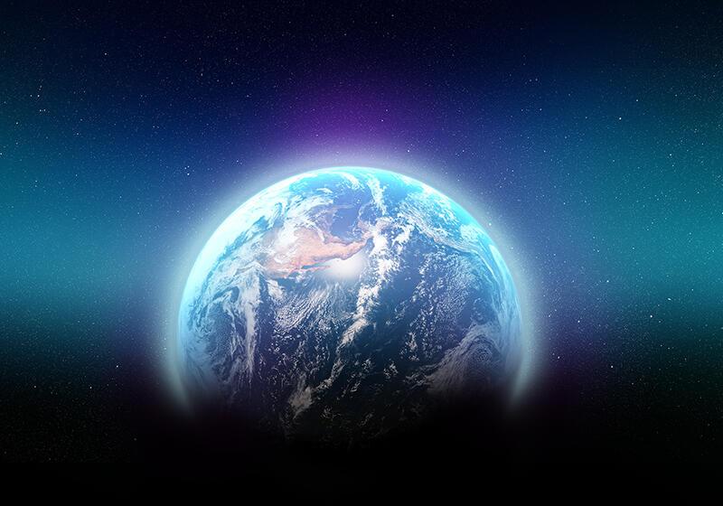 an image of a glowing Earth taken from space