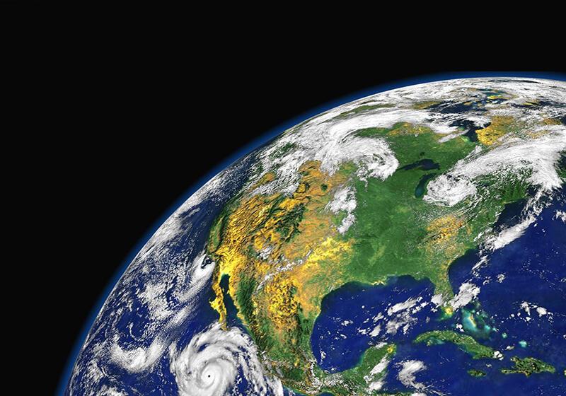a satellite image of planet Earth