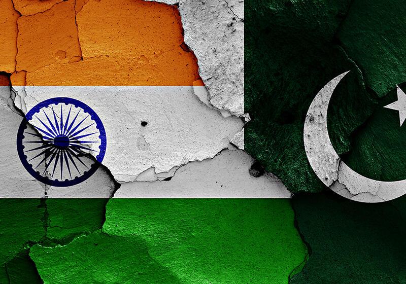 the Indian and Pakistan flag
