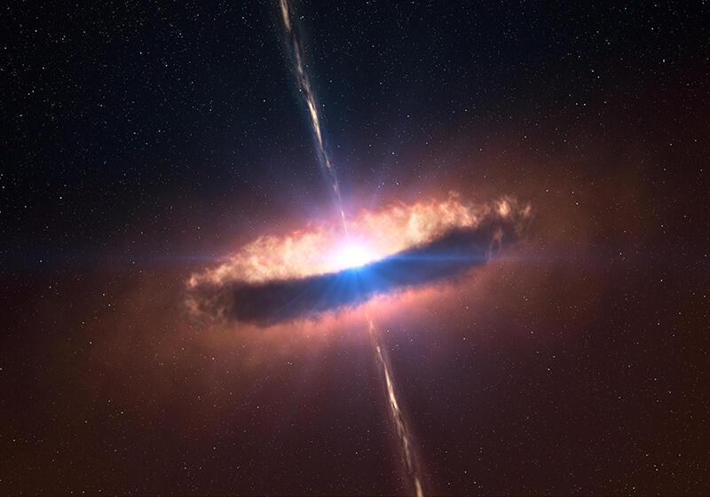 a quasar in space