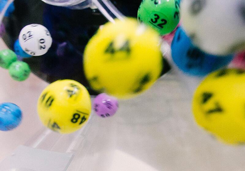 lottery balls in motion