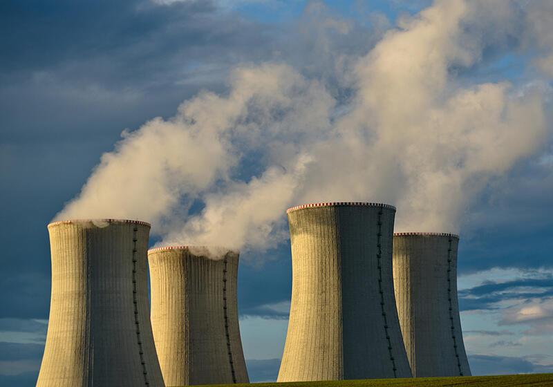 photograph of a nuclear power station