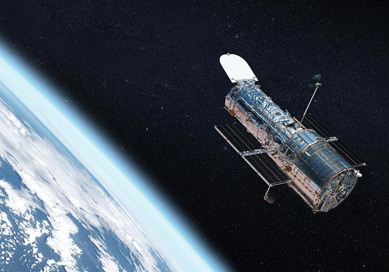 Hubble telescope above Earth