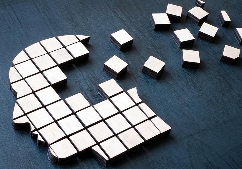 an image of blocks which makes up a human head