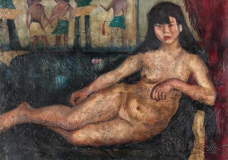 Painting of nude Chinese woman