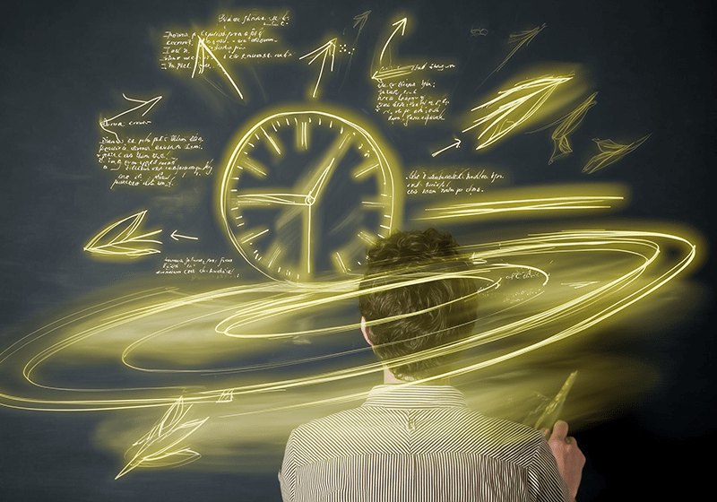 Abstract swirling clock face suggesting the passage of time.