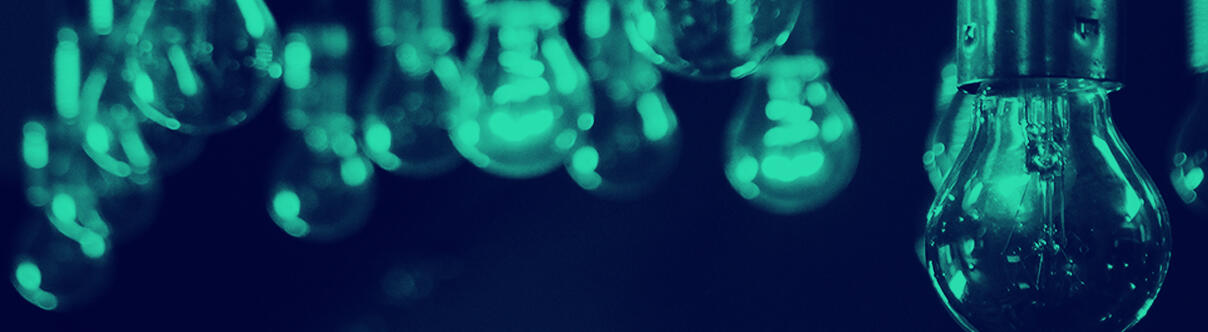Banner image showing cluster of lightbulbs