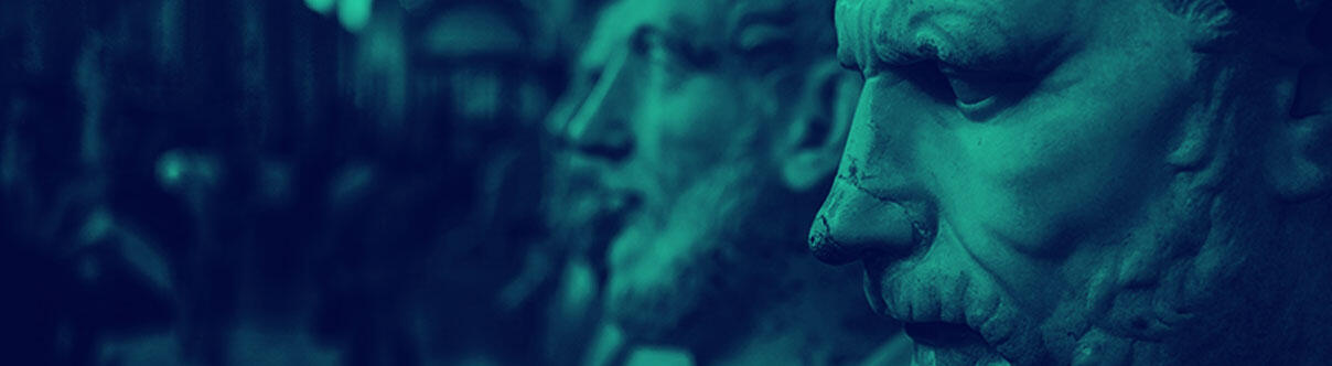 close up of row of faces and busts from antiquity