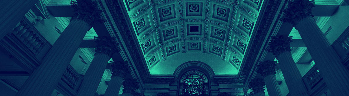 Decorated ceiling of the Egyptian Hall at Mansion House