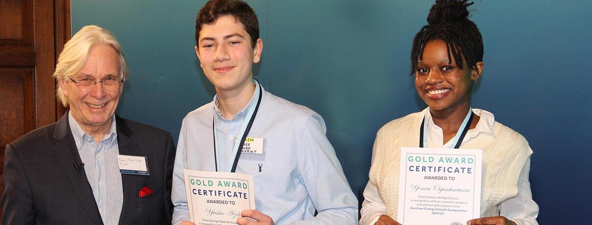 Gold award winners Gresham Competition 2022-23