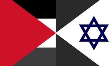 Israeli and Palestinian flags, graphic