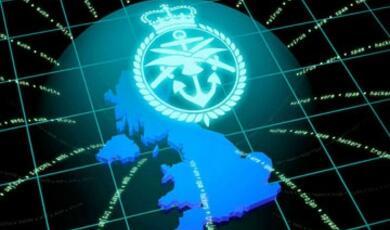 a computer generated image of Great Britain of a security forces logo