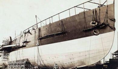 Hull of Great Eastern, partly built