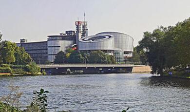 European Court of Human Rights building and lake