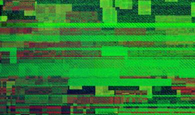 Green glitched screen