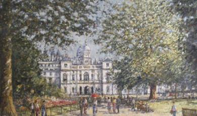 Painting of Buckingham Palace by St James' Park