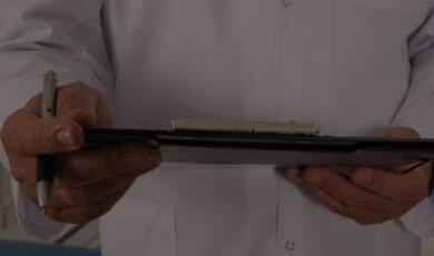 Doctor holding tablet