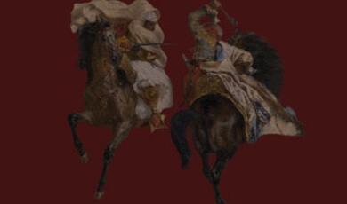 A scene from "The Giaour," a narrative poem by Lord Byron, first published in 1813