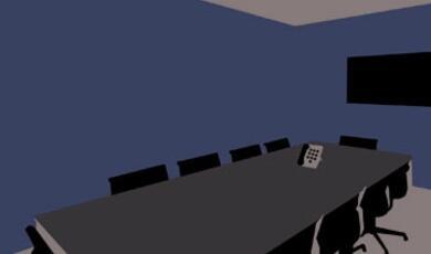 Boardroom with blue walls