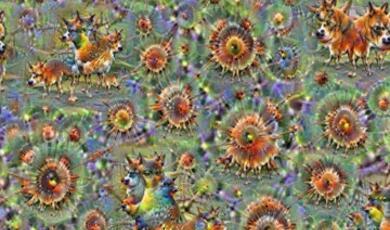 An example of an artwork created using DeepDream, an artificial intelligence program developed by Google