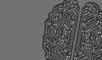 Black line drawing of brain