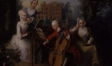 Frederick, Prince of Wales, and his sisters by Philip Mercier