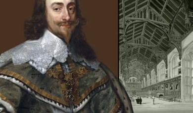 Image of Charles I in front of royal estate
