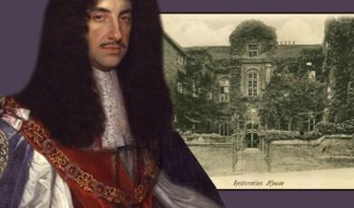 Image of Charles II in front of royal estate