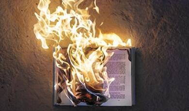 book set on fire