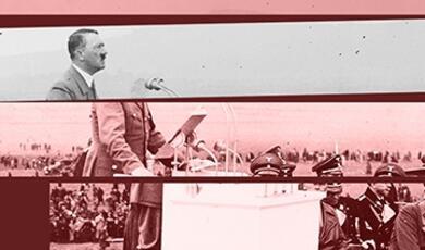 Adolf Hitler addressing crowd