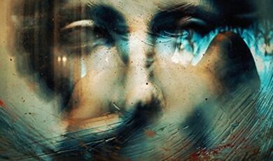 abstract, partly-obscured, female head