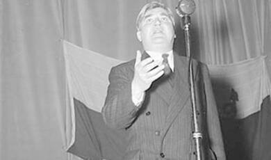 photograph of Aneurin Bevan giving a speech
