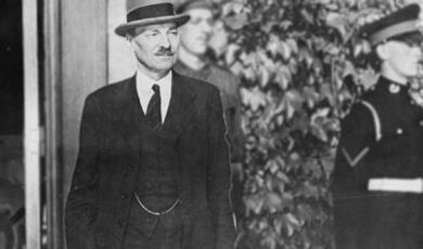 black and white photograph of Clement Attlee