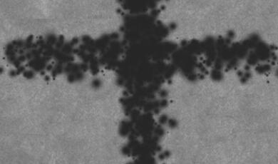 Black cross on grey background