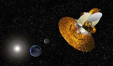 Artist's illustration of NASA's WMAP sattelite mission mapping the Cosmic Microwave Background