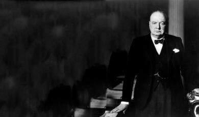 Black and white photograph of Winston Churchill