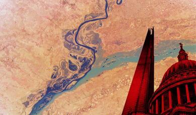 a river running through dry terrain