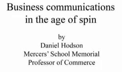 First slide of presentation showing lecture title and lecturer name