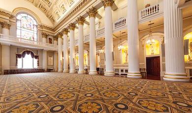 Decorated ceiling of the Egyptian Hall at Mansion House