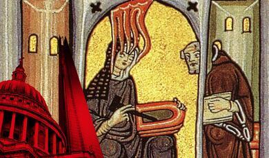 a painting of Hildegard von Bingen