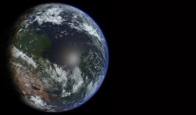 a photograph of earth from space