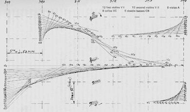 A page of Xenakis' score for Metastasis