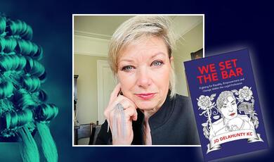 Jo Delahunty and her book cover