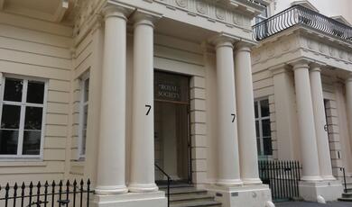 A photograph of the entrance to The Royal Society