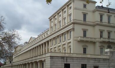 A photograph of The Royal Society on Carlton House Terrace, London