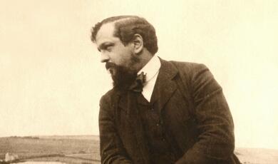 sepia image of Claude Debussy